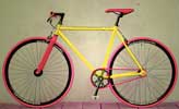 Colourful urban 'fixie' bicycle