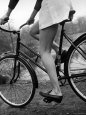 Bicycle Being Ridden by a Typical American Girl