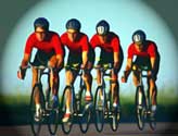 Road bike team training 