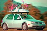 Roof-mounted car bike-rack Roof-mounted car bike-rack