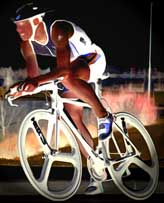 Triathlete competing in a bike race 