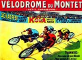 Track race at velodrome vintage poster