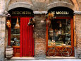 Bicycle Parked Outside Historic Food Store, Siena, Tuscany, Italy