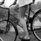 girl riding bicycle print