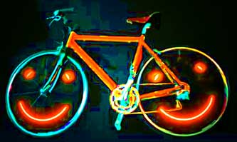joyrider illuminated smiley face bicycle light show