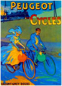 peugeot7 vintage bicycle poster