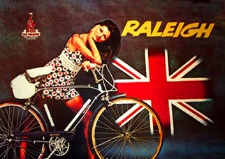 raleigh 1972 vintage bicycle poster