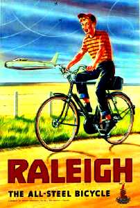 raleigh all steel vintage bicycle poster