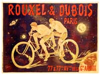 rouxel and dubois tandem bicycle poster