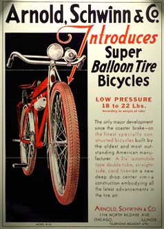 schwinn cruiser bicycle poster 1933