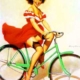 vintage pin up girls on bikes2 vintage bicycle poster