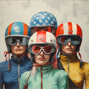 cyclists-with-flag-helmets